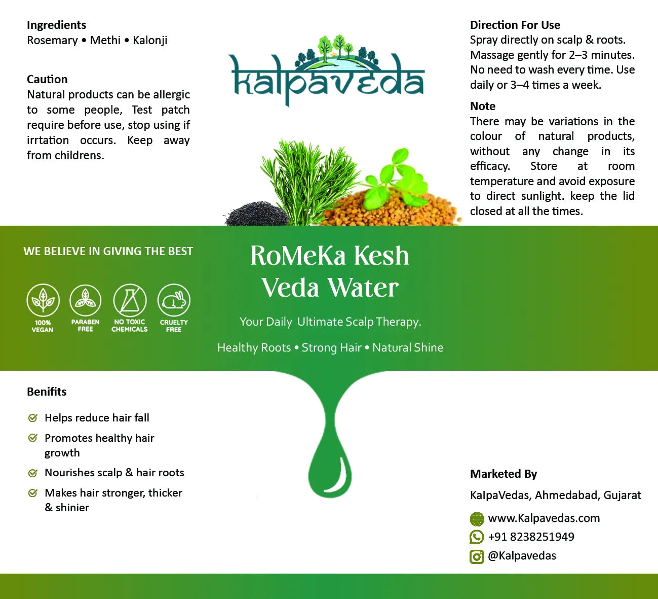 RoMiKa Kesh Veda Water
